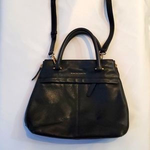 Vince Camuto Black Pebbled Leather Purse, Satchel or Crossbody, with Dust Bag